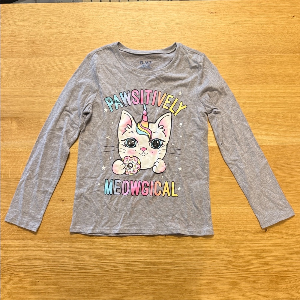 The Children's Place Gray 'Pawsitively Meowgical' Unicorn Cat Shirt